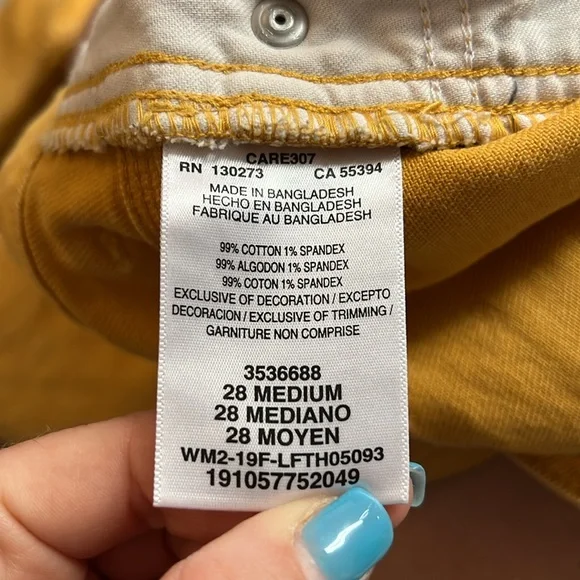 Lee Vintage Modern High Rise Relaxed Stovepipe Jean in Mustard Yellow- 28 - Picture 6 of 6